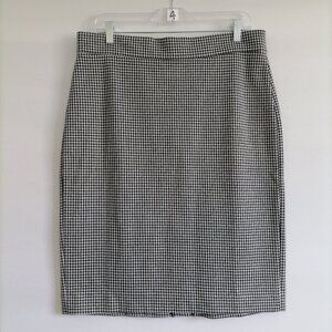 Ann Taylor Womens Black Houndstooth Print Career Office Pencil Skirt Size 14P
